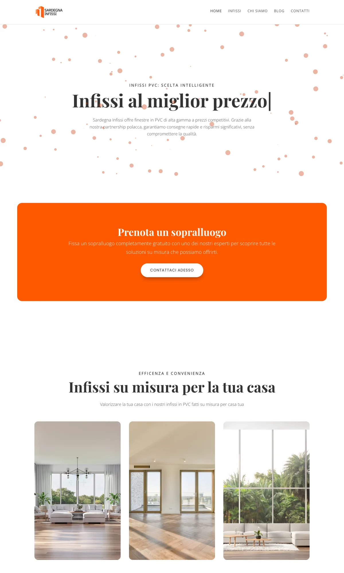 Homepage Sardegna Infissi su desktop